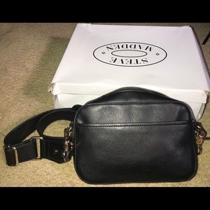Black crossbody converts to belt bag